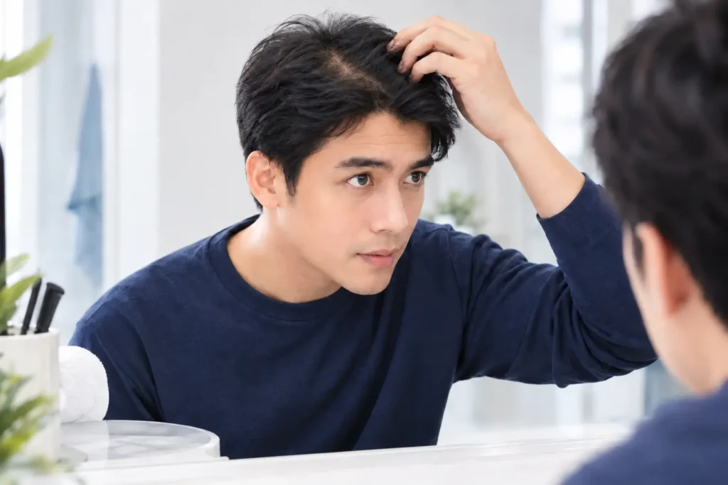 Rambut bagian atas tipis