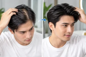 rambut terlihat tebal