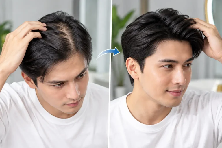 rambut terlihat tebal