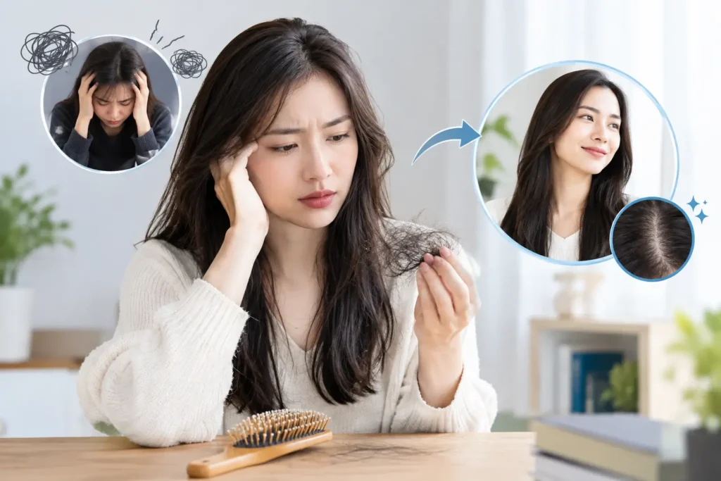 apakah rambut rontok karena stres bisa tumbuh kembali